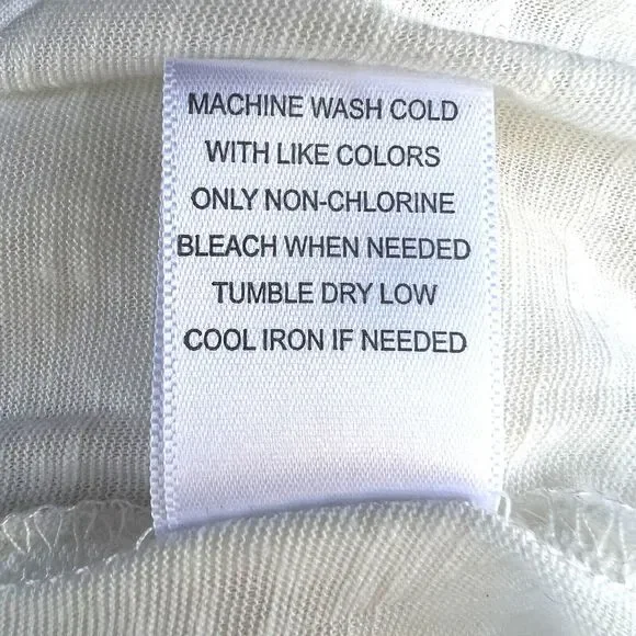 L.A. HEARTS Women's Blouse Ivory Boho Large Crinkle-Rayon 3/4 Sleeve Square Neck - Picture 12 of 14